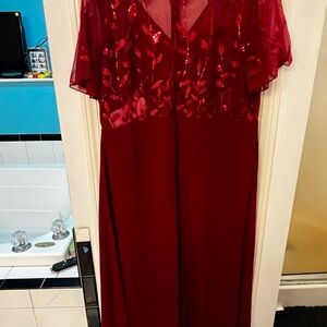 Ever Pretty Wine Red Sequin Gown
